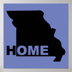 Poster Panneau d'affiche du Missouri, maison loin de l'Ét