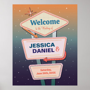 Poster Panneau d'affiche Mariage de bienvenue Las Vegas