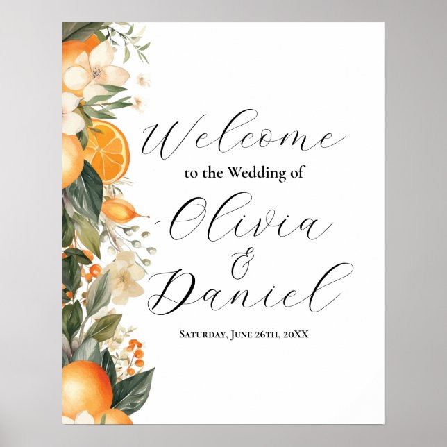 Poster Panneau d'affiche Mariage de bienvenue Oranges de  (Devant)