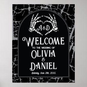 Poster Panneau d'affiche Mariage de bienvenue Squelette M