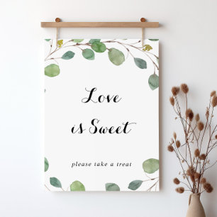 Poster Panneau d'amour de calligraphie d'eucalyptus de ve