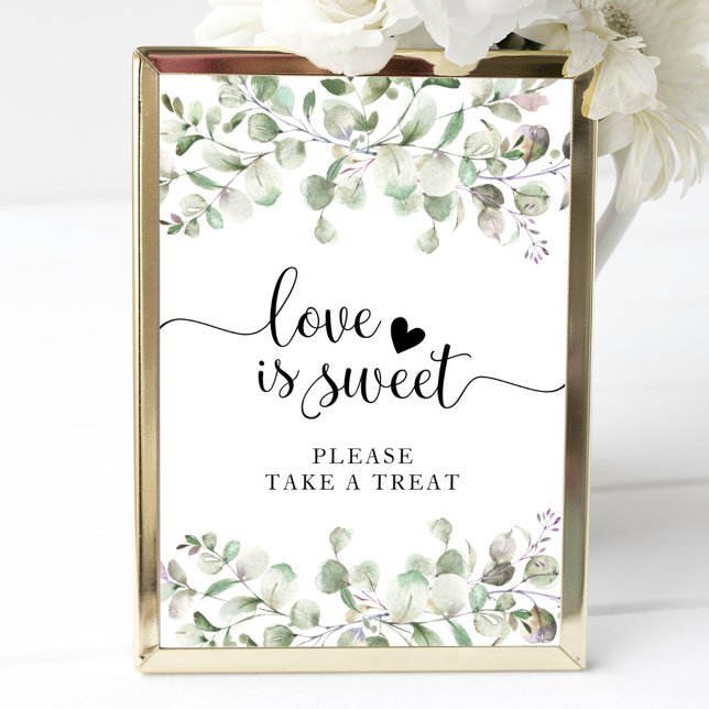 Poster Panneau d'amour de l'eucalyptus à l'aquarelle de v (Créateur téléchargé)