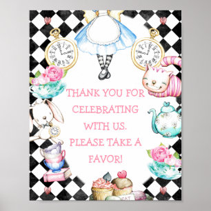 Poster Panneau d'anniversaire Black Diamond Alice au pays