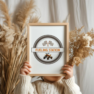 Poster Panneau d'anniversaire de la station d'alimentatio