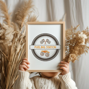 Poster Panneau d'anniversaire de la station de carburant