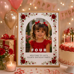 Poster Panneau d'anniversaire de princesse