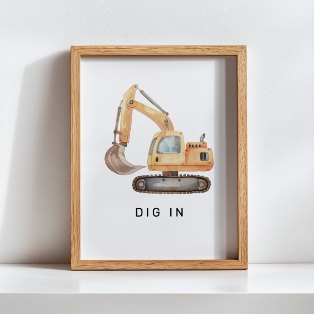 Poster Panneau d'anniversaire du camion de construction m (Créateur téléchargé)