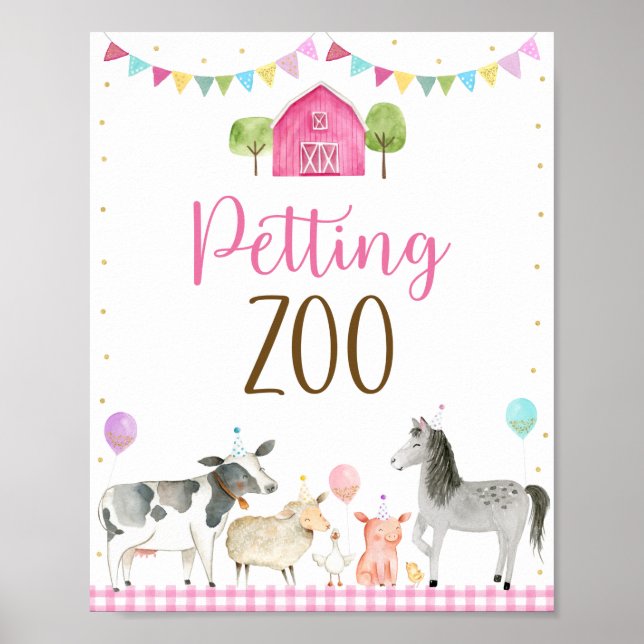 Poster Panneau d'anniversaire du zoo de mouture de la fer (Devant)