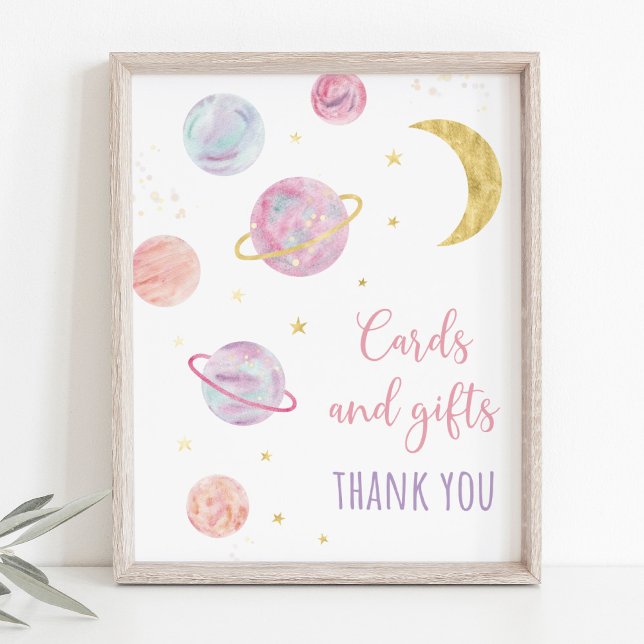 Poster Panneau d'anniversaire Pink Pastel Cartes et Cadea (Créateur téléchargé)