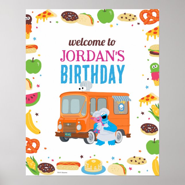Poster Panneau d'anniversaire pour camion de nourriture d (Devant)