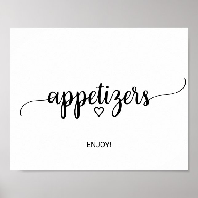 Poster Panneau d'apéritifs simple calligraphié noir (Devant)