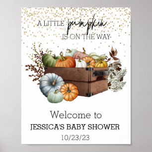Poster Panneau d'aquarelle petit Citrouille d'automne