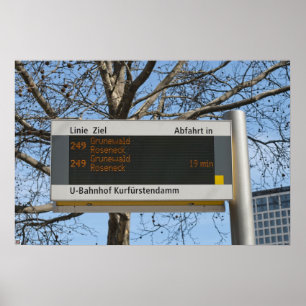 Poster Panneau d'arrêt de bus à Berlin