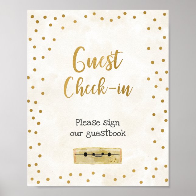 Poster Panneau d'arrivée des invités pour la douche de la (Devant)