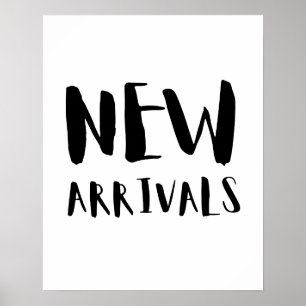 Poster Panneau d'arrivée, noir et blanc, Boutique