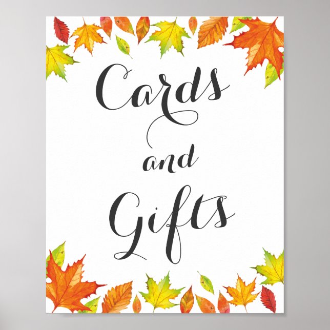 Poster Panneau d'automne personnalisable, Décor de feuill (Devant)
