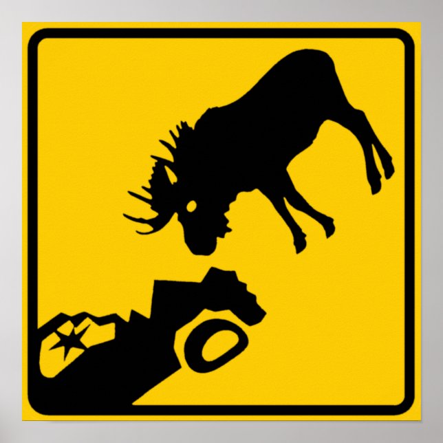 Poster Panneau d'avertissement de l'orignal du parc natio (Devant)