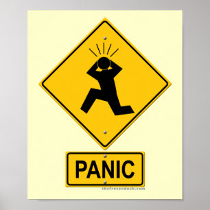 Poster Panneau d'avertissement de panique
