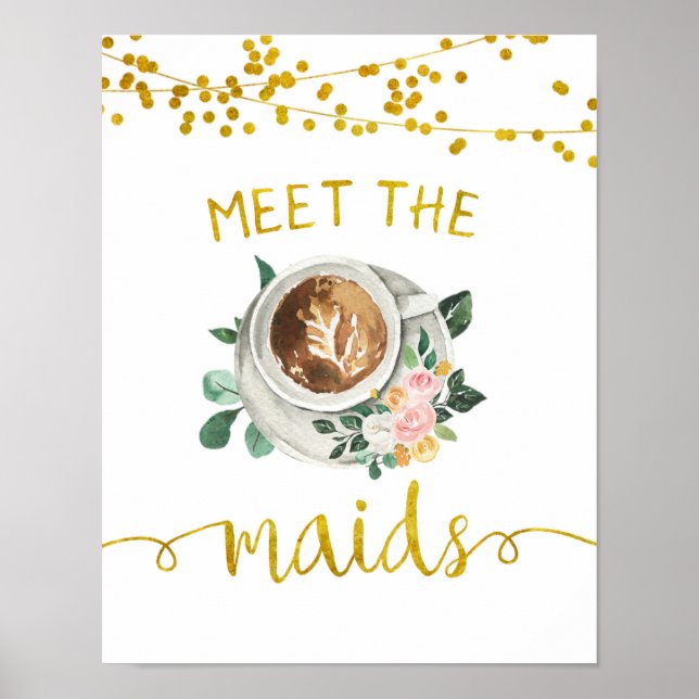 Poster Panneau de Baby Shower Café 'Meet the Maids' pour  (Devant)