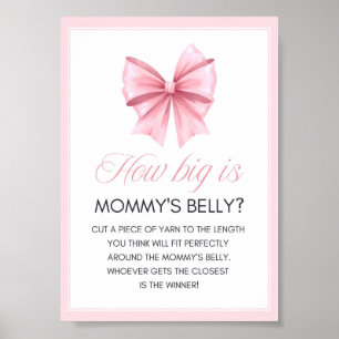 Poster Panneau de Baby shower Coquette Bow rose
