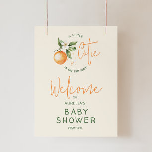 Poster Panneau de Baby shower d'accueil Little Cutie Citr