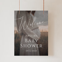 Panneau de Baby shower de bienvenue photo neutre e