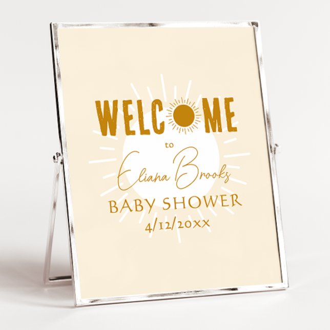 Poster Panneau de Baby shower de bienvenue Rustique Boho  (Créateur téléchargé)