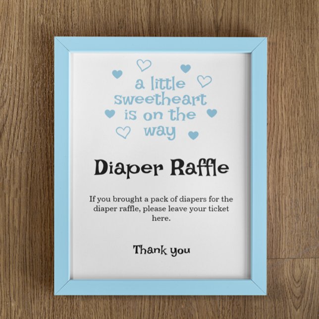 Poster Panneau de Baby shower du  bleu rouille de couches (Créateur téléchargé)
