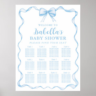 Poster Panneau de Baby shower du Boy Boy Dusty Blue
