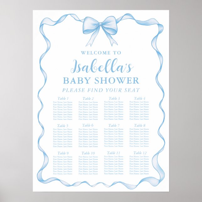 Poster Panneau de Baby shower du Boy Boy Dusty Blue (Devant)
