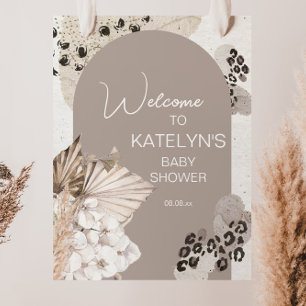 Poster Panneau de Baby Shower ou de Mariage à Imprimé Léo