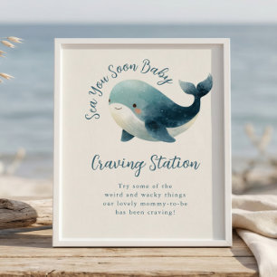 Poster Panneau de baby shower Sea You Soon Craving Statio