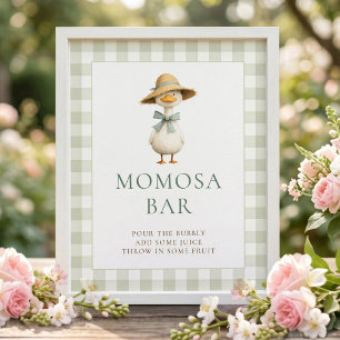 Poster Panneau de Baby Shower Silly Goose Gingham Momosa