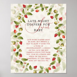 POSTER PANNEAU DE BABY SHOWER SUCRÉ À LA FRAISE SAUVAGE