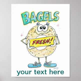 Poster Panneau de Bagel frais