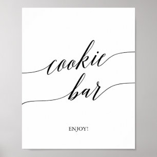 Poster Panneau de bar à biscuits élégant en calligraphie
