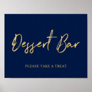 Poster Panneau de bar à desserts avec lettrage moderne br