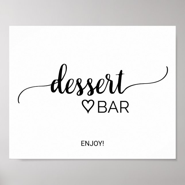 Poster Panneau de bar à desserts en calligraphie noire si (Devant)