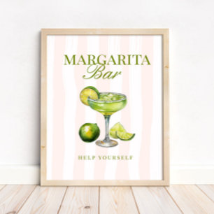 Poster Panneau de bar à margarita Margs & Matrimony