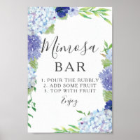 Panneau de bar à Mimosa Hortensia Bleu