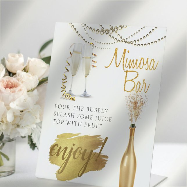 Poster Panneau de bar à Mimosa pour brunch de mariage élé (Créateur téléchargé)
