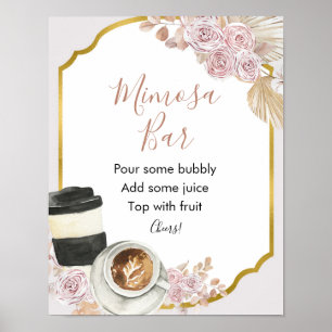 Poster Panneau de bar à mimosa pour la douche de mariée B
