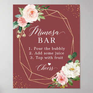 Poster Panneau de bar à Mimosa pour mariage avec Cinnamon