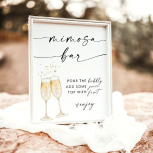 Poster Panneau de bar à Mimosa pour mariage bohème Bar