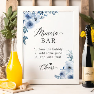 Poster Panneau de bar à Mimosa pour une fête prénuptiale 