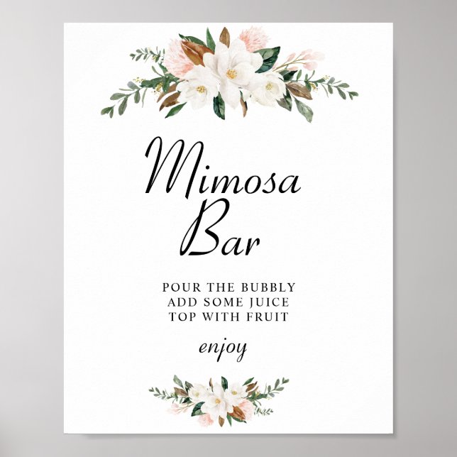 Poster Panneau de bar à mimosa pour une fête prénuptiale  (Devant)