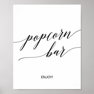 Poster Panneau de bar à pop-corn en calligraphie noire él