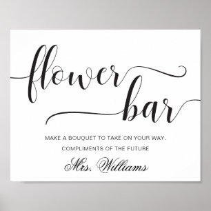 Poster Panneau de bar de fleurs minimaliste moderne de Le