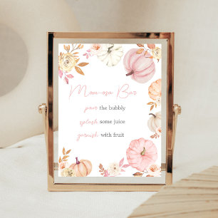 Poster Panneau de bar de maman Osa de citrouille rose aut