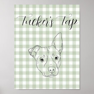 Poster Panneau de bar de mariage avec chien